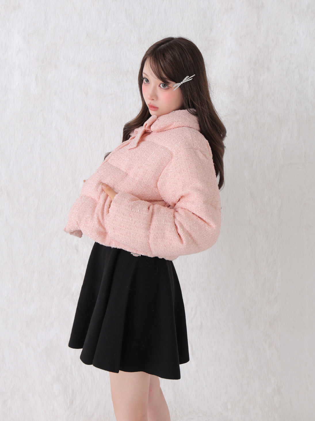 SALE】Ribbon tweed short down jacket (eme10458) – M me eme