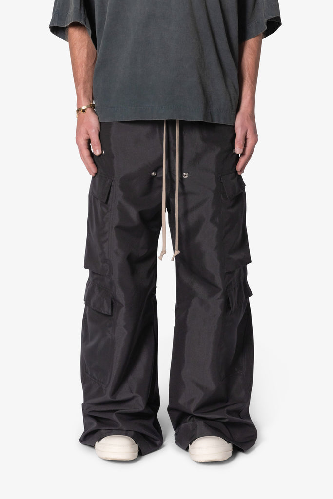 Black Double Cargo Rave Pants | mnml