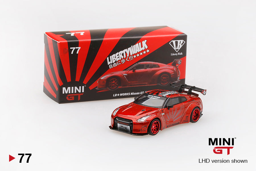 MINIGT LB☆WORKS NISSAN GT-R Candy Red 77 - LB☆Works Nissan GT-R