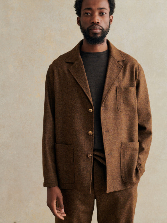 De Bonne Facture Traveler Jacket Lambswool Twill - Chestnut – Old