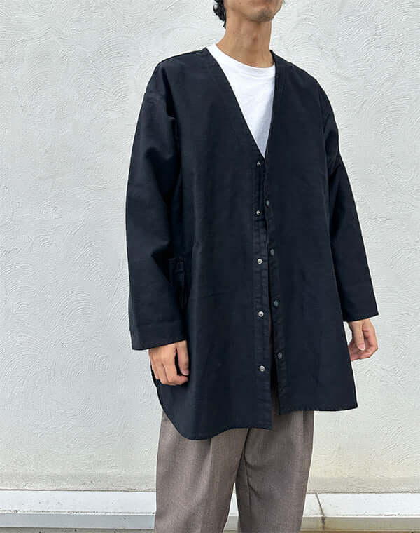 MOLESKIN NO COLLAR SHIRT JACKET / 313861242002 – satoseni online