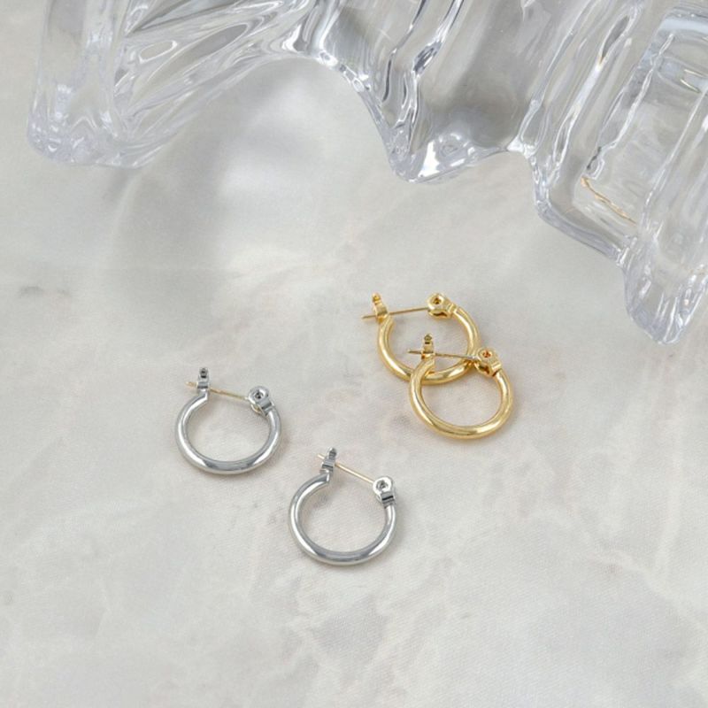 ピアス メタル シンプル 1.2cm 18金 K18 フープピアス – OSEWAYA