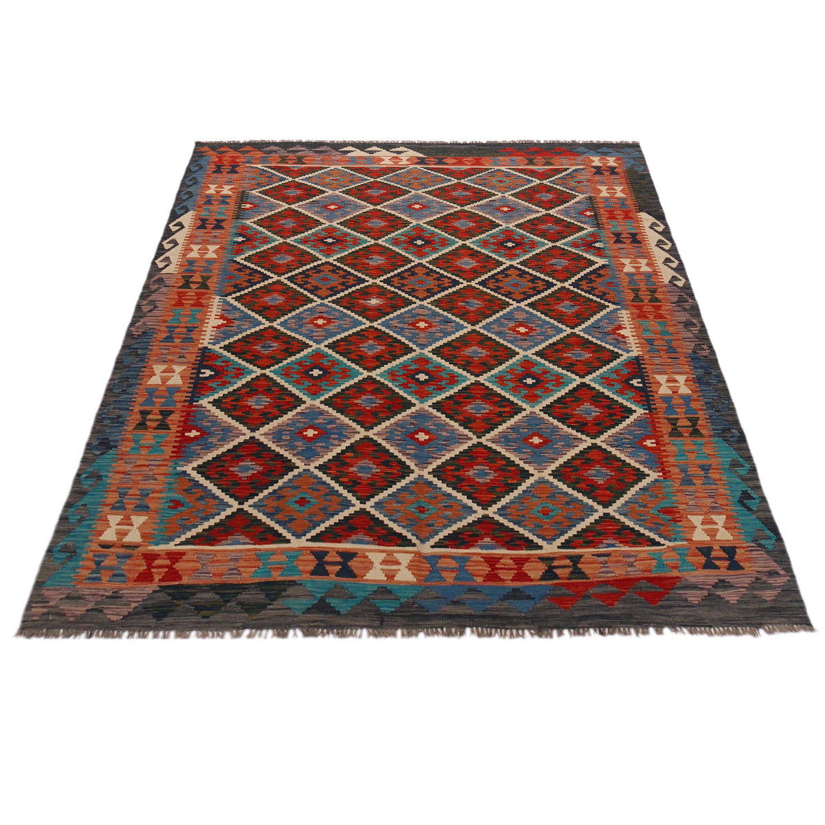 Handwoven Turkish Afghan Rug | Authentic Kilim Multi. – ALLRUGO