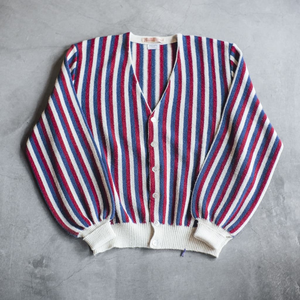 FANNI LEMMERMAYER V NECK CARDIGUN - 2PLY ALPACA - OFF WHITE × BLUE