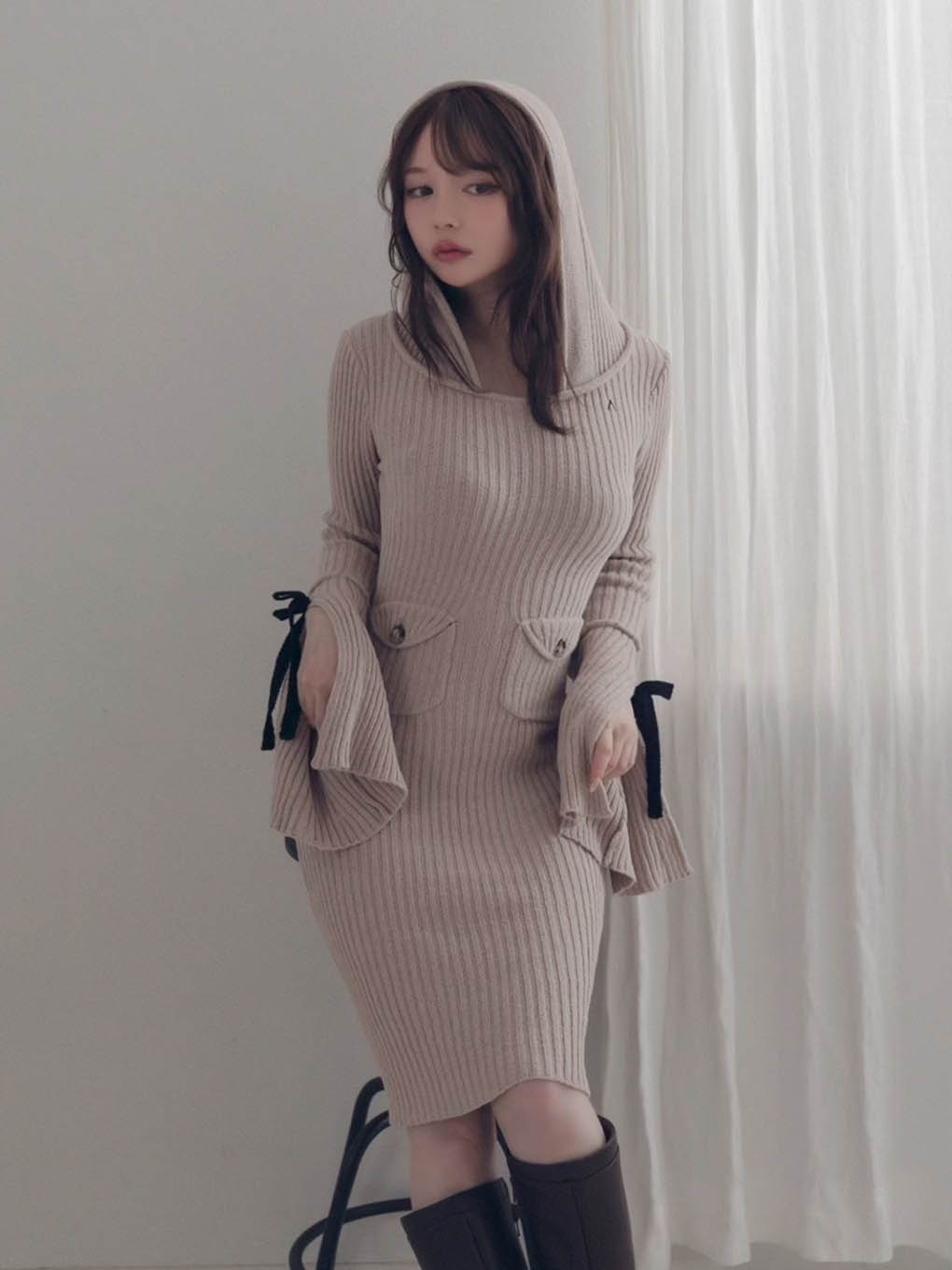 andmary Ashley ribbon knit dress
