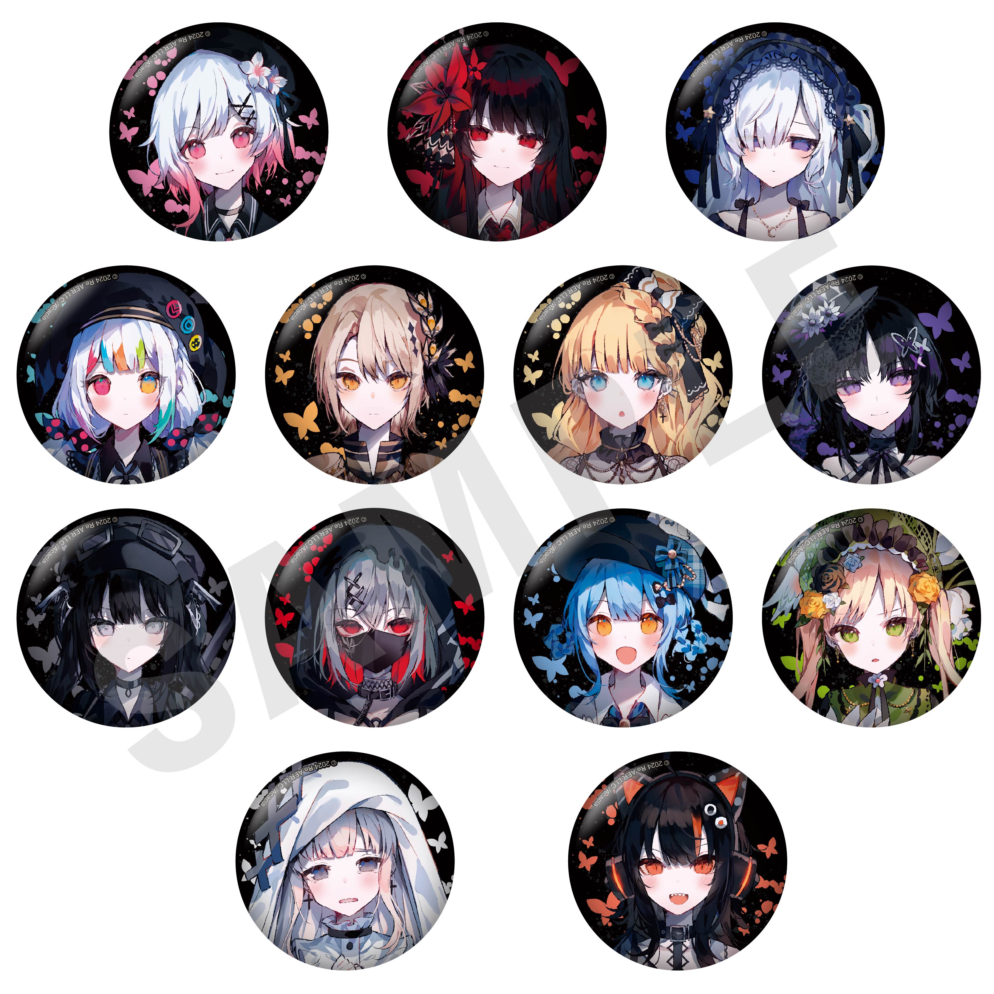 魔法少女ノ魔女裁判 二階堂ヒロ コラボカフェ 缶バッジ 9個 魔法少女
