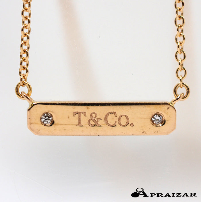 Tiffany & Co. ティファニー 750 K18ピンクゴールド 2Pダイヤ プレート