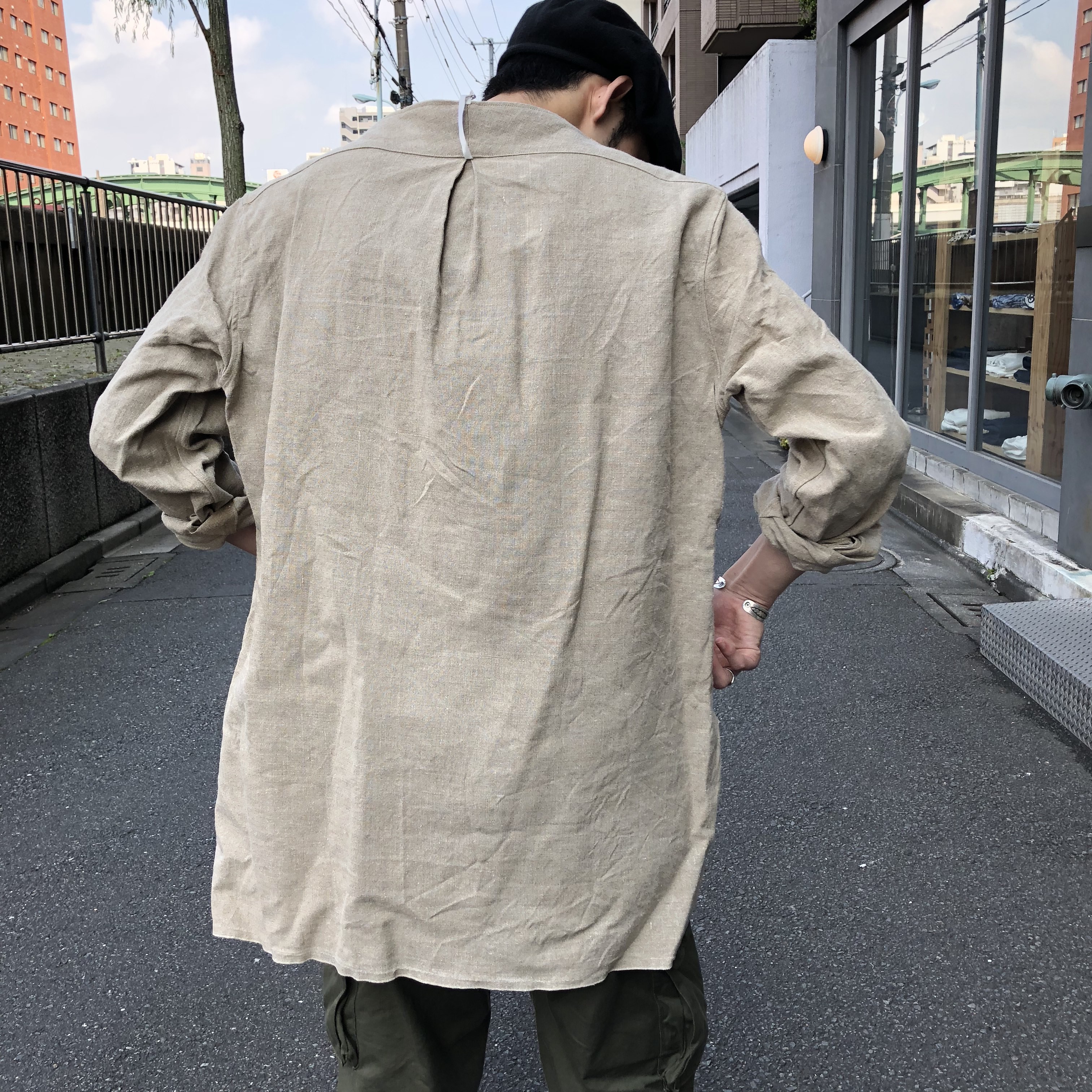 トップス sus-sous SLEEPING SHIRTS VINTAGE LINEN sus-sous SLEEPING