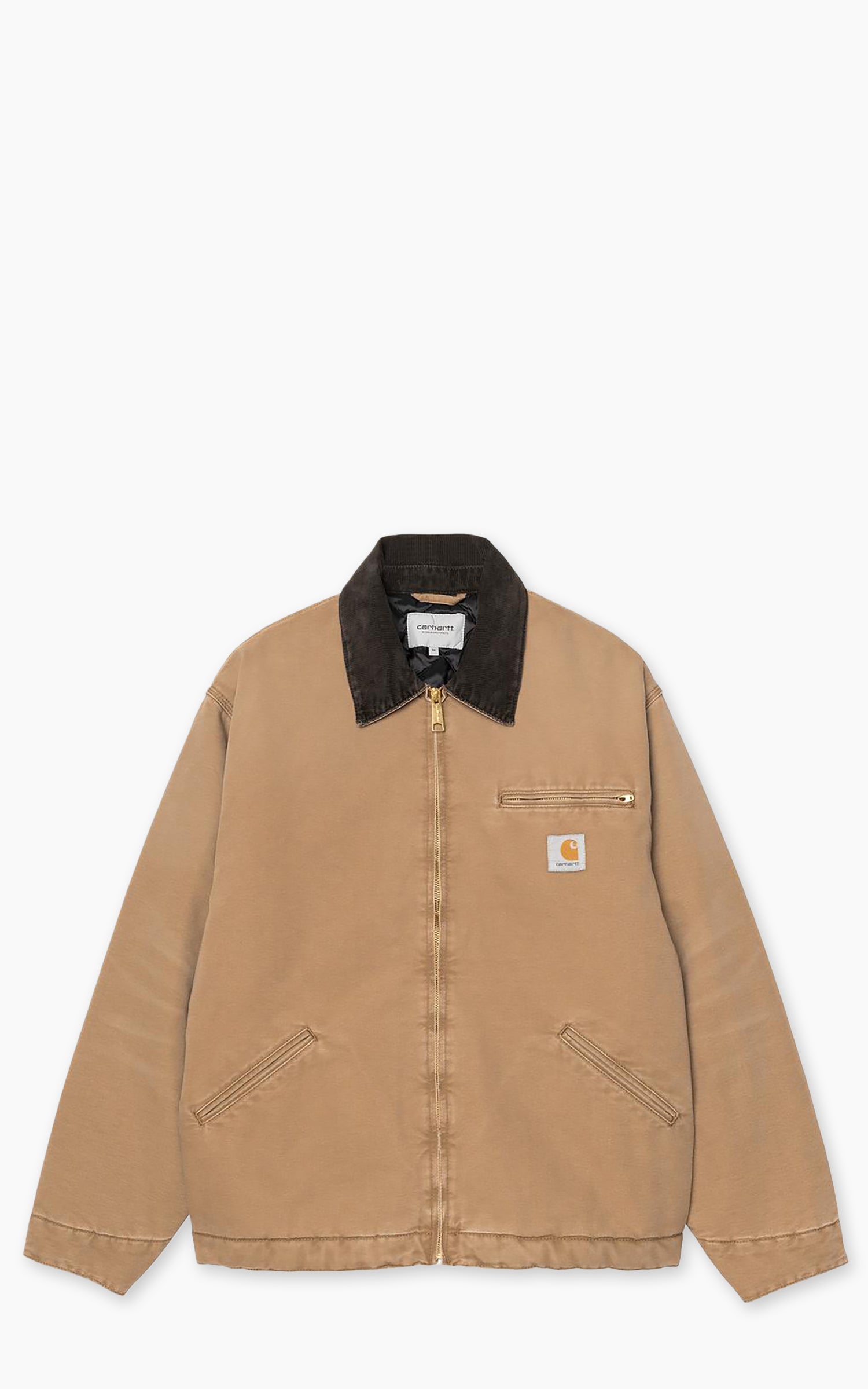 Carhartt WIP OG Detroit Jacket Dearborn Canvas Stone Hamilton Brown/To