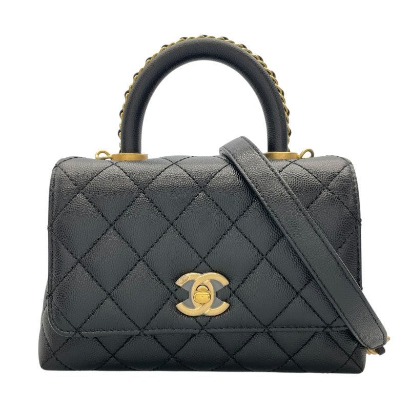 シャネル CHANEL ココハンドルXXS AS2215 ブラック ゴールド金具
