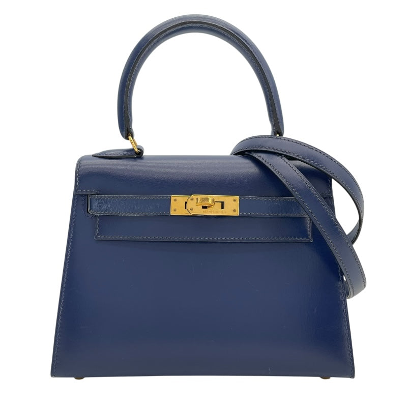 エルメス HERMES ミニケリー 〇Y刻 ブルーサフィール ゴールド金具