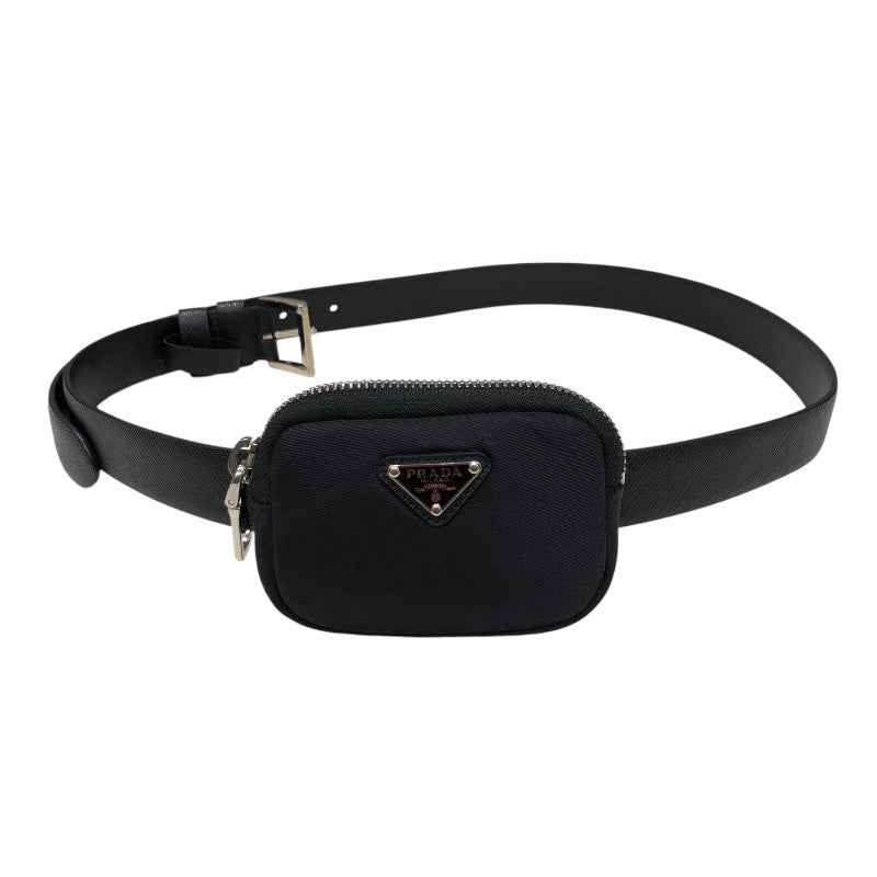 プラダ PRADA サフィアーノポーチ付きベルト34/85 1CM237 ブラック