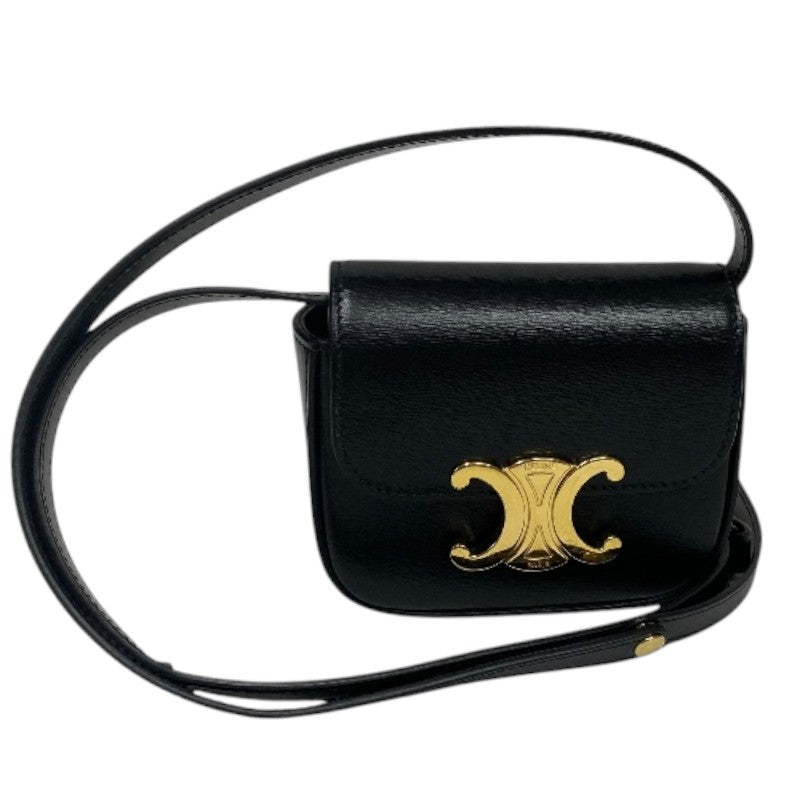 セリーヌ CELINE ミニ クロード 10I513 ブラック ボックスカーフ