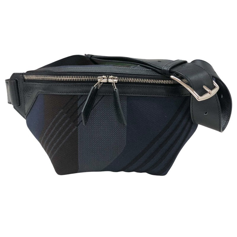 エルメス HERMES シティスライドPM Z刻印 ブラック/ネイビー/SV金具