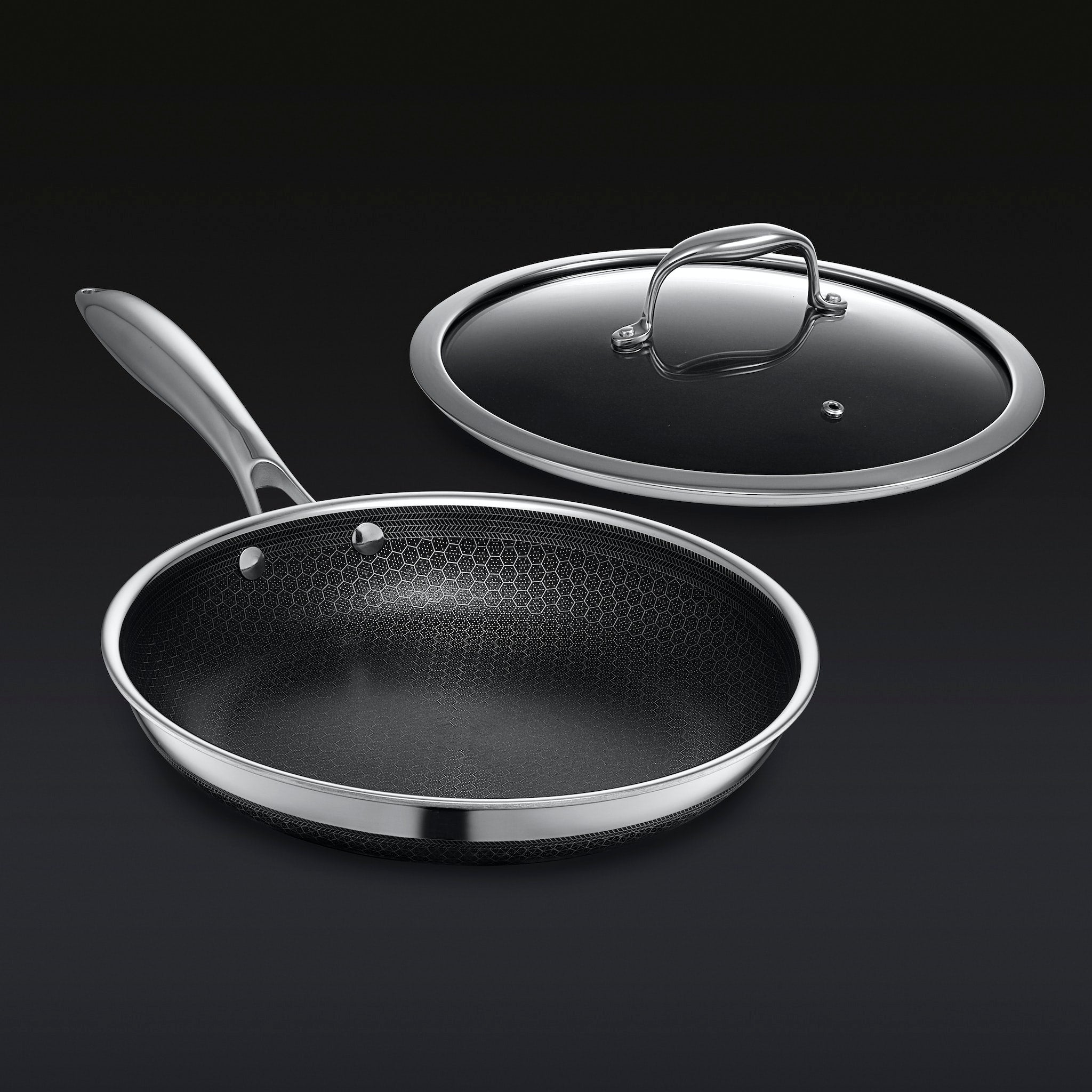 26 cm HexClad Hybrid Pan with Lid – ヘックスクラッド