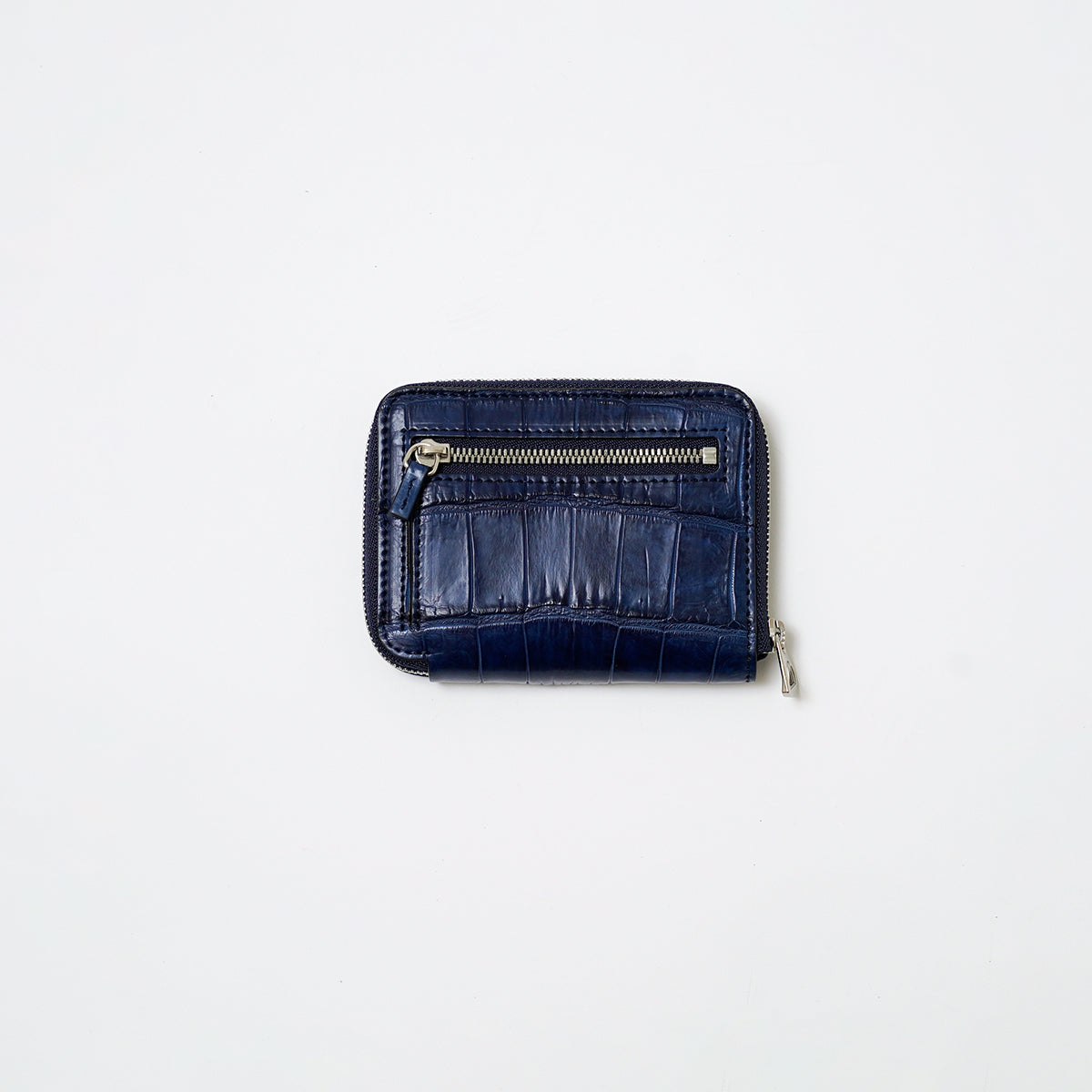 CRISTY SLIM COMPACT WLT / AI CROCO｜藍染クロコダイルレザー 薄型
