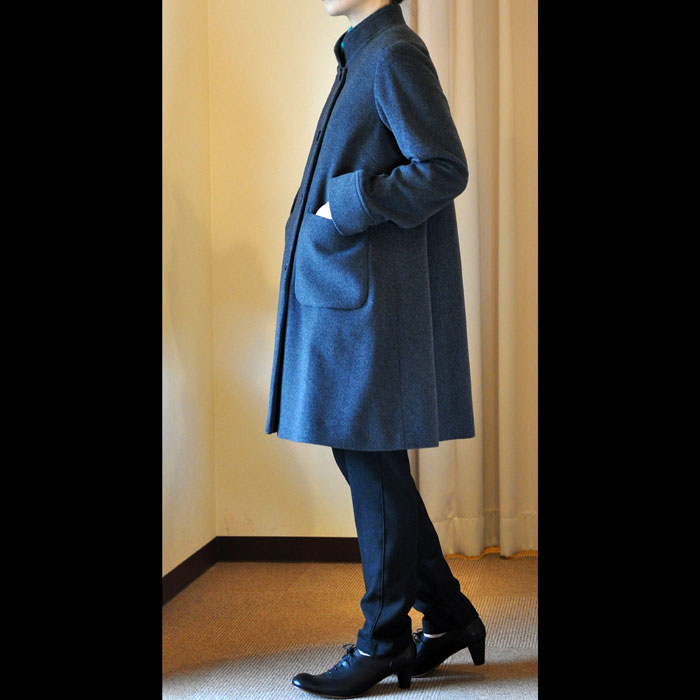 KOFTA [コフタ] カシミヤメルトンスタンドカラーコート gray | Lin