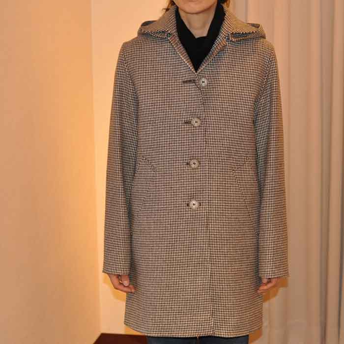MACKINTOSH（マッキントッシュ）千鳥柄ウールフード付きハーフコート