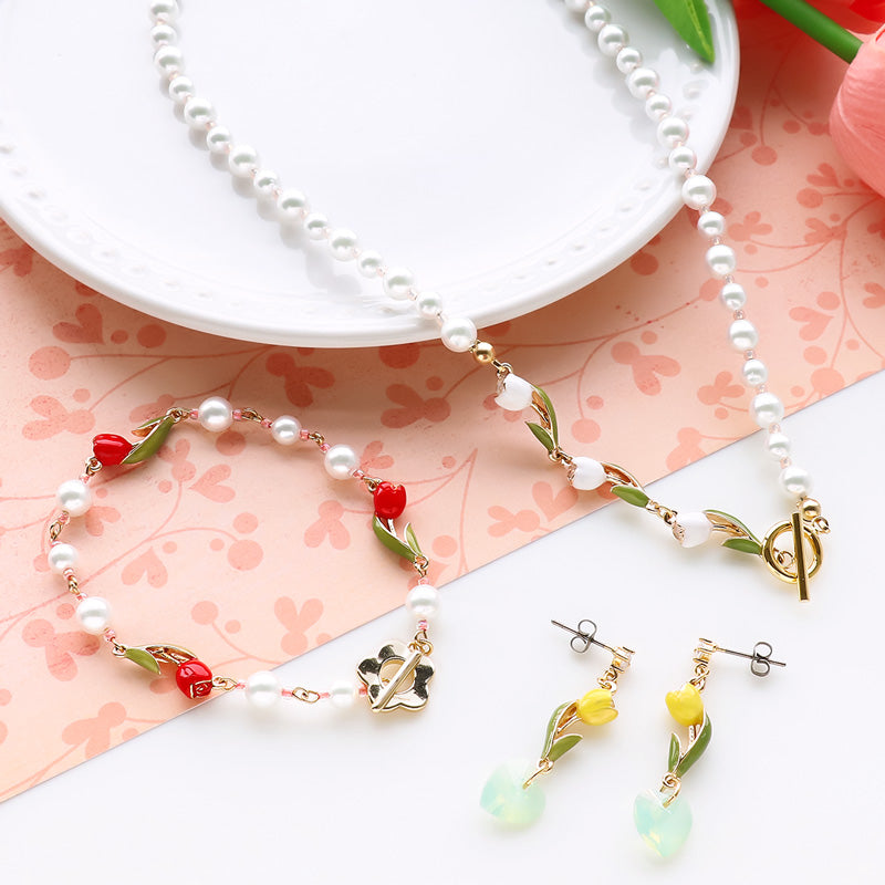 レシピNo.KR0967 チャームチューリップ2カンのアクセサリー3種 – 貴和