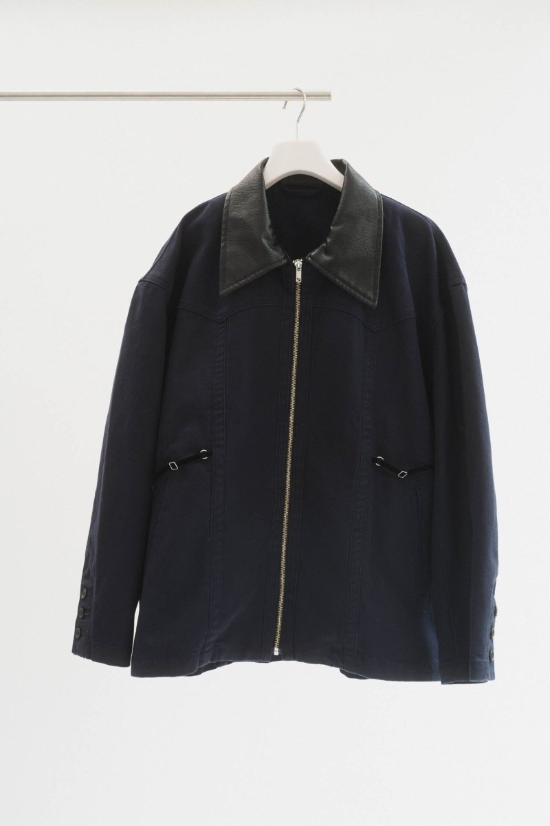 custom leather military jacket(unisex)/navy | KNUTH MARF