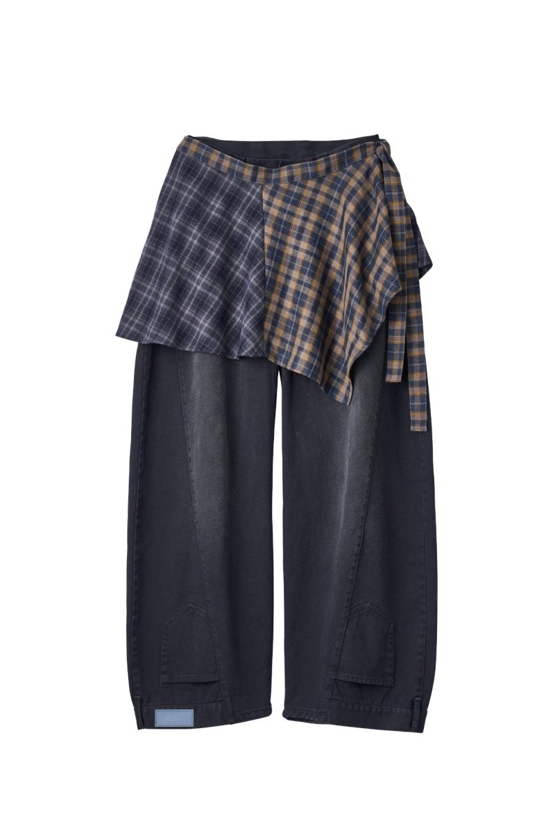 shirt wrap denim pants/black | KNUTH MARF