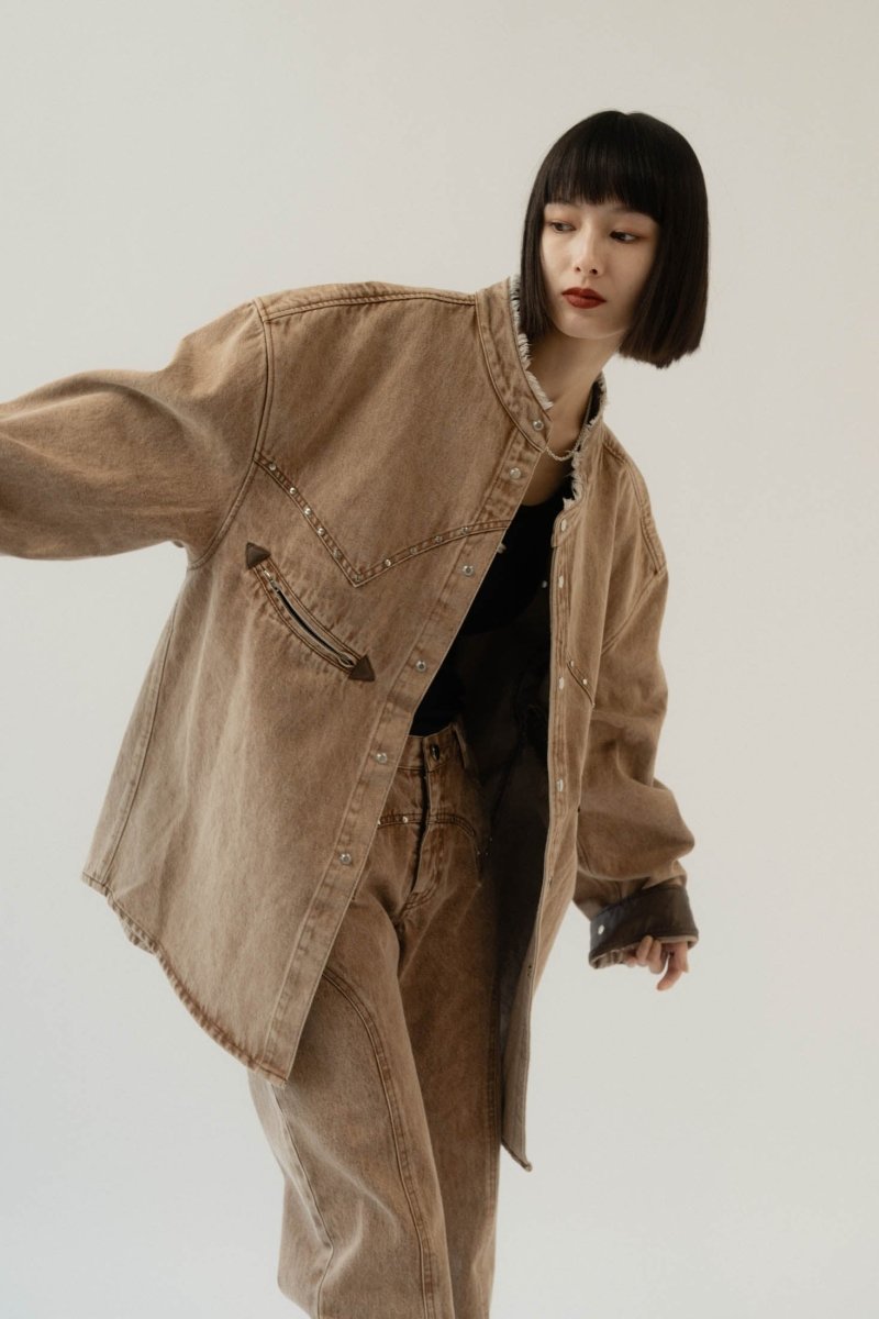 western denim over shirt(unisex)/cinnamon | KNUTH MARF