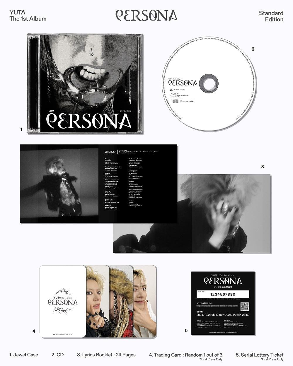 Japanese Edition] YUTA Solo Debut Album - PERSONA (Riot Version
