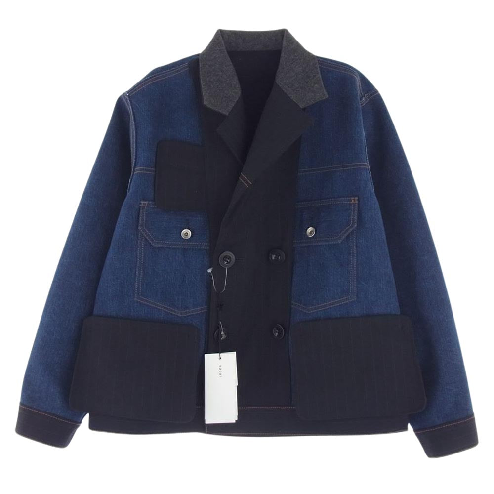 Sacai サカイ 24SS 24-07129 Chalk Stripe Bonding Jacke リバーシブル