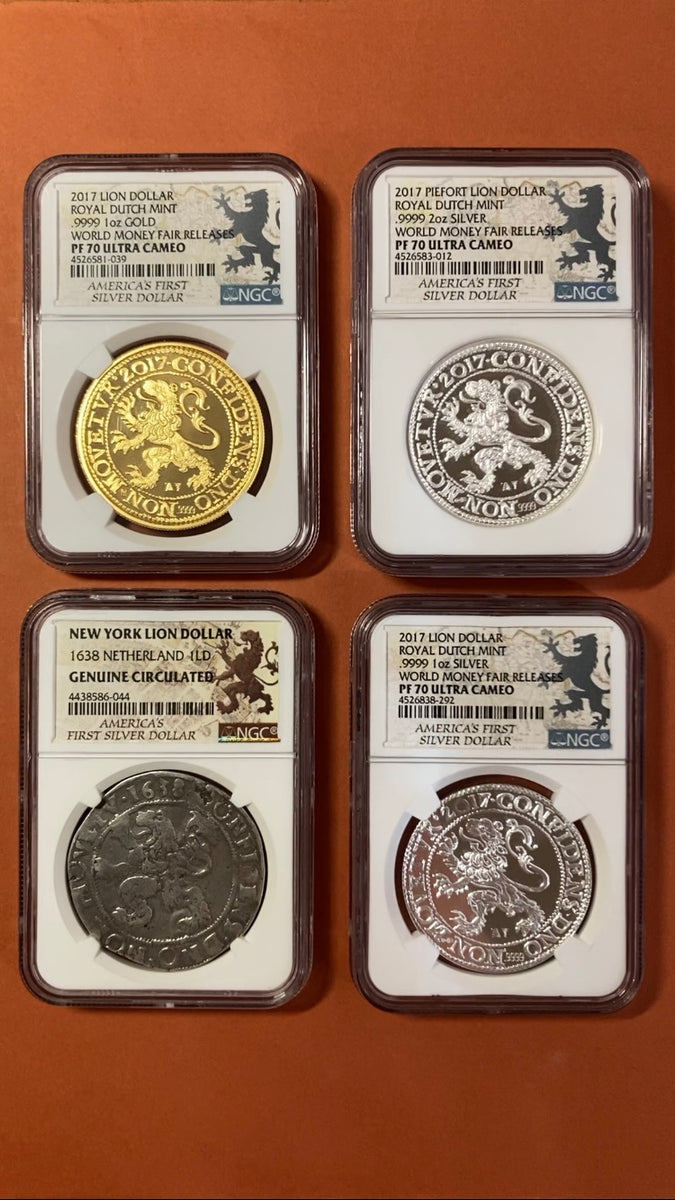2017年 オランダ ライオンダラー 金貨 銀貨 4枚セット！！ NGC