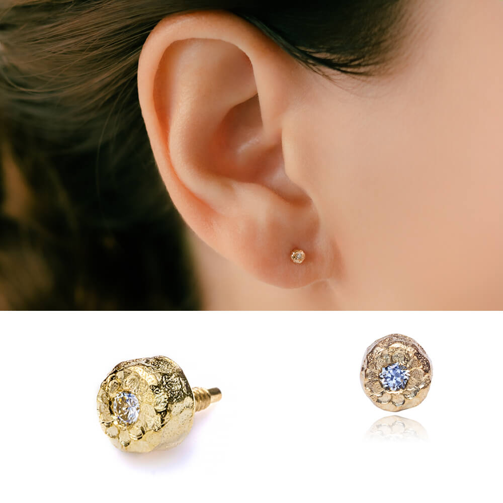 蝶*々様 K10YG 10金 ダイヤモンド0.238ct 片耳スタッドピアス ダ 蝶*々