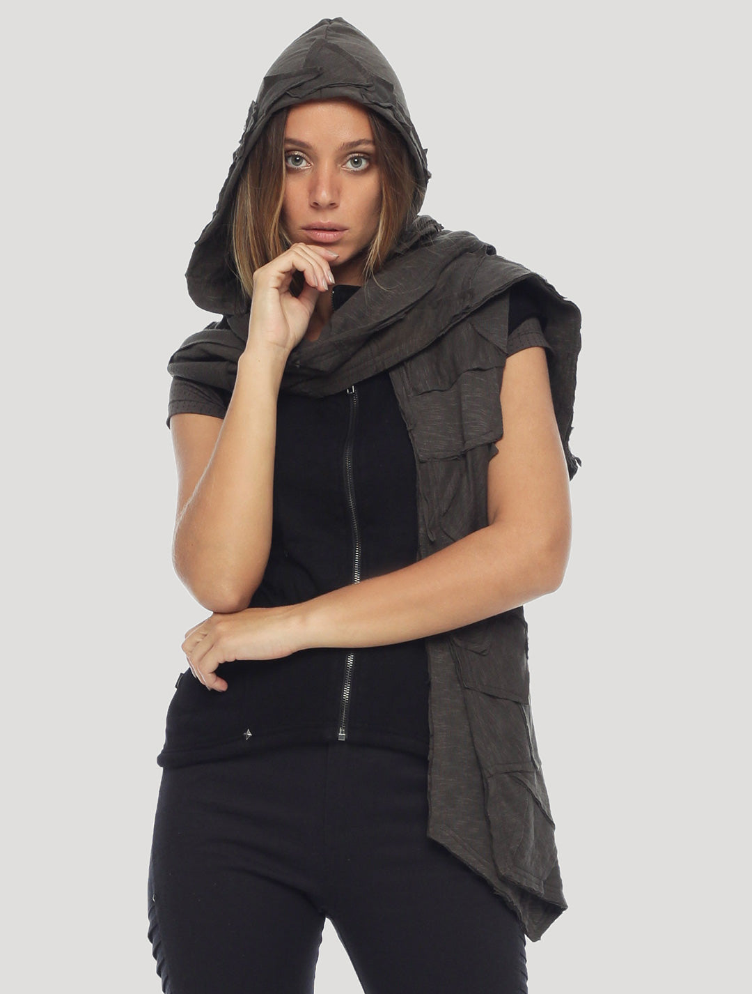Tosca Pecoa Patchwork Hooded Scarf – Psylo