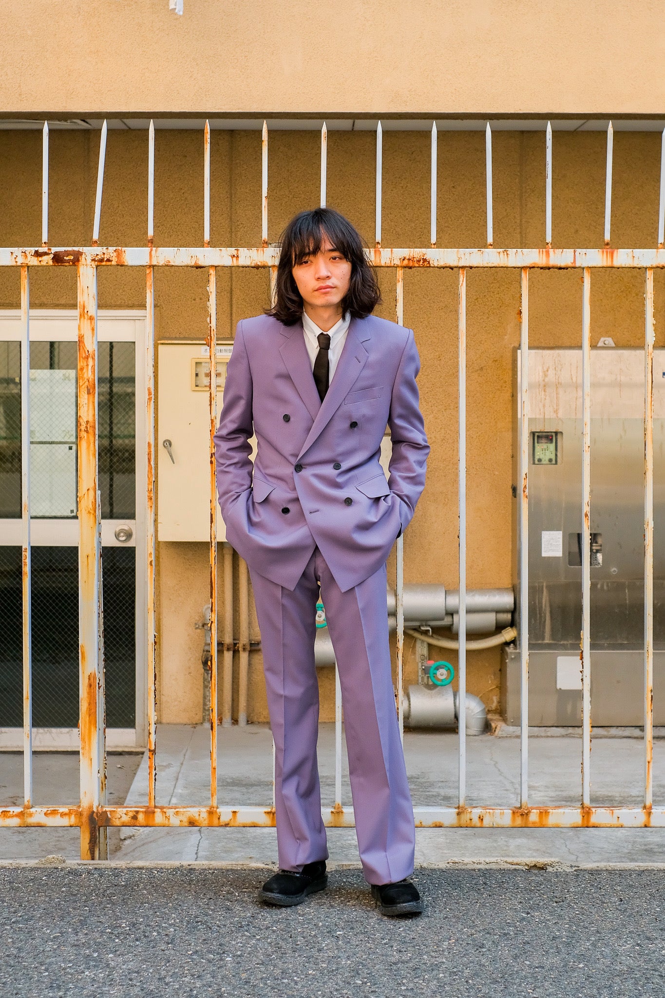 LITTLEBIG(リトルビッグ)のSlim Flare Trousers Black or Purple