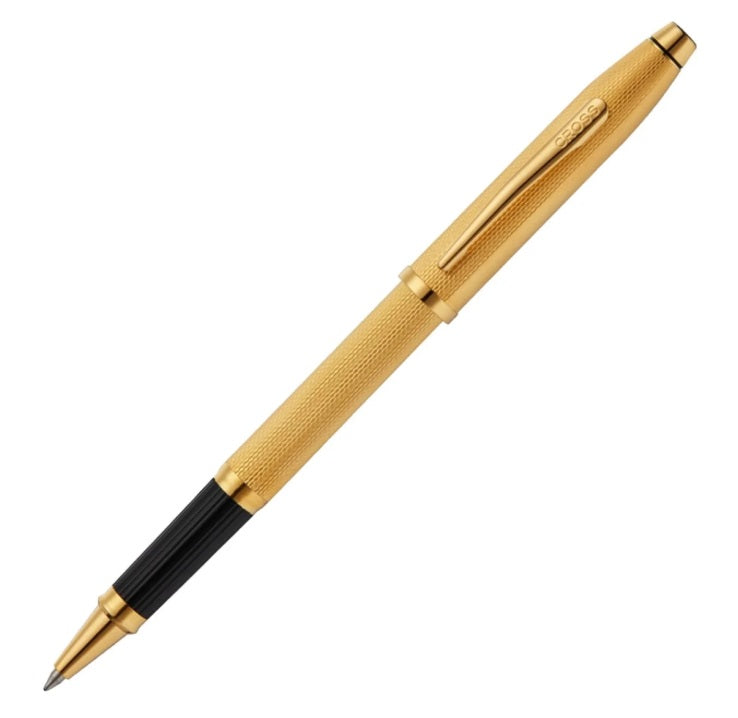 Cross Century II Polished 23KT Gold-plated Engraved Diamond