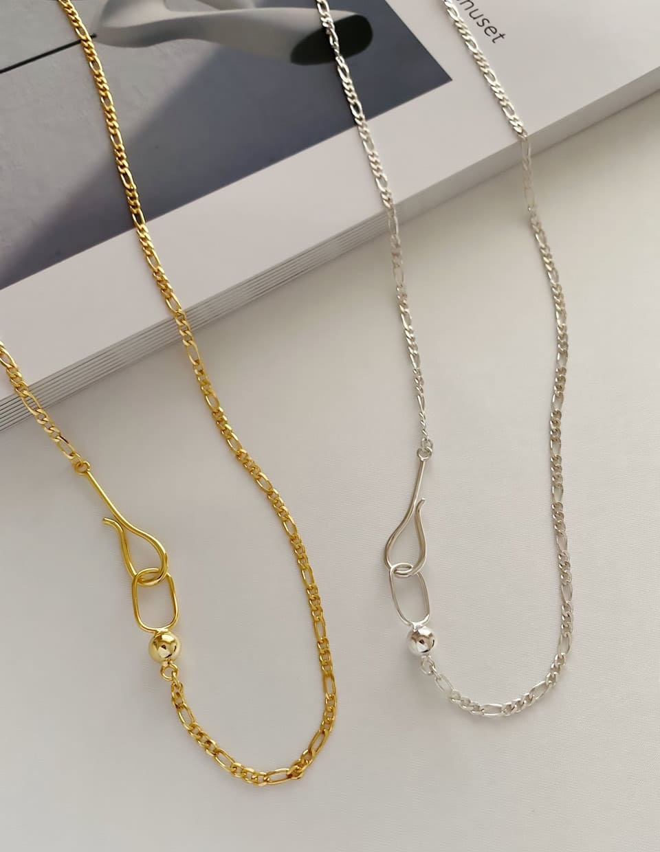 フックチェーンネックレス シルバー925 – 金属アレルギー対応の