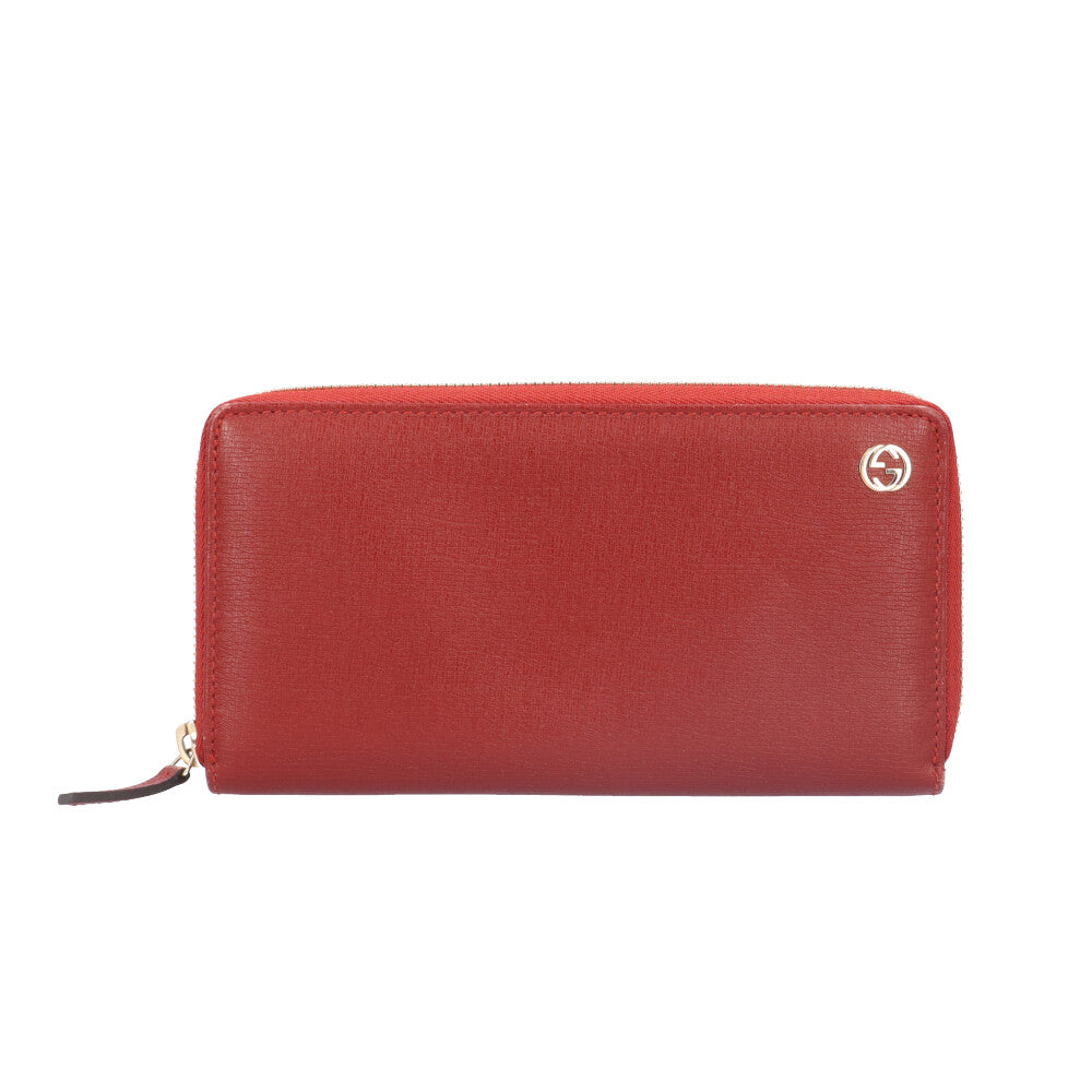 GUCCI グッチ インターロッキングG 長財布 レザー レディース 中古