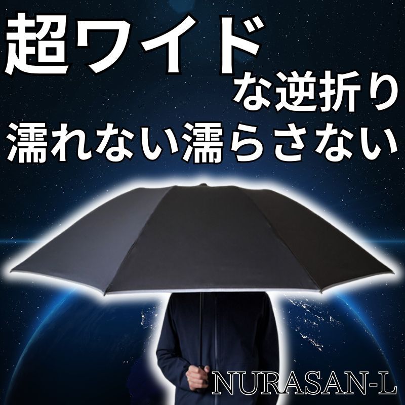超広ワイドな逆折りたたみ傘「NURASAN-L」(翌営業日発送) – NIG