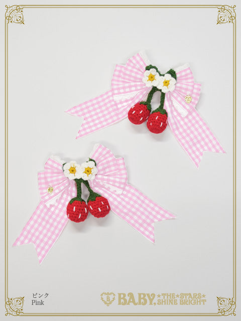 ゆらゆらいちごのHappy Berry Presentギンガムリボンクリップ – BABY