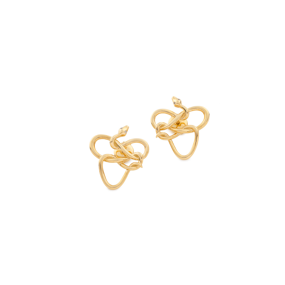 K18 SNAKE KNOT ダイヤモンド ピアス