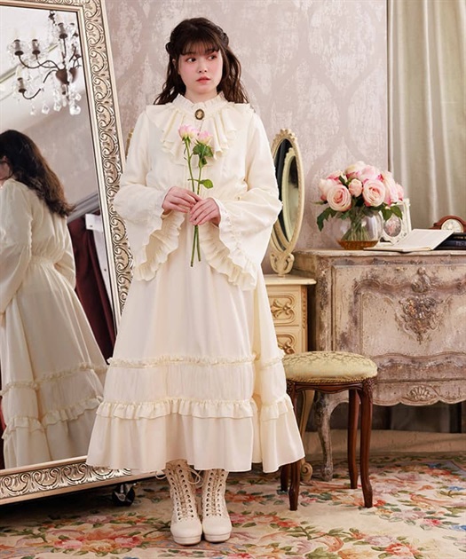 姫袖風ラッフルフリルワンピース | axes femme online shop