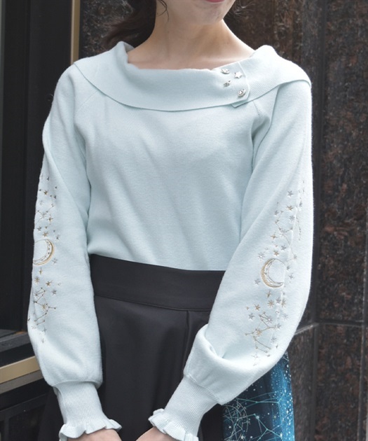 アステリズム刺繍ニットプルオーバー | axes femme online shop