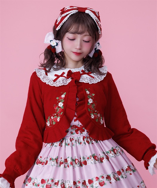 いちご刺繍ニットボレロ | Chalmiere | axes femme onlineshop