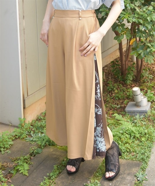 オーナメント柄切替ワイドパンツ | axes femme online shop