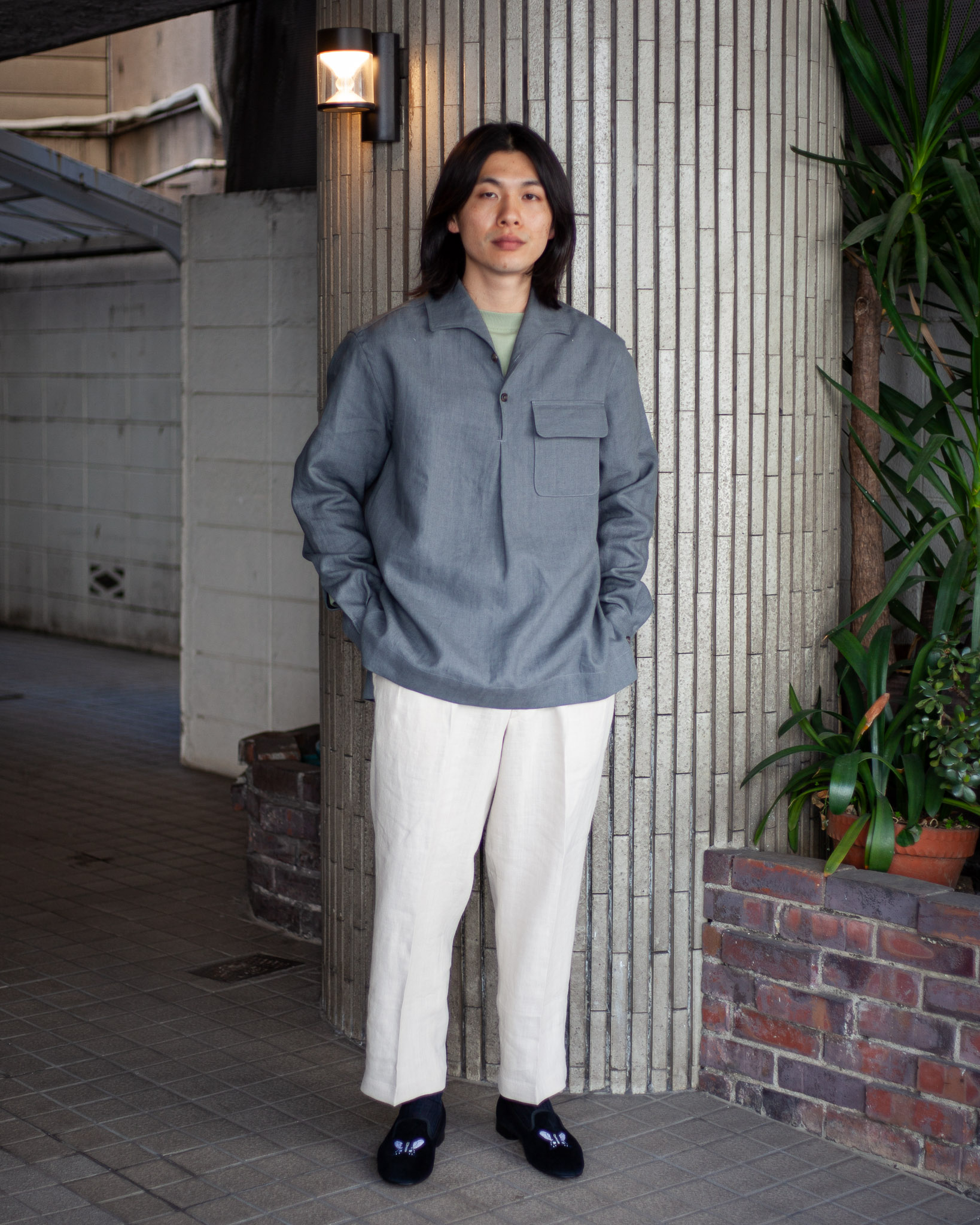 英国製・美品】 S.E.H KELLY コットンジャケット グレー S S.E.H KELLY
