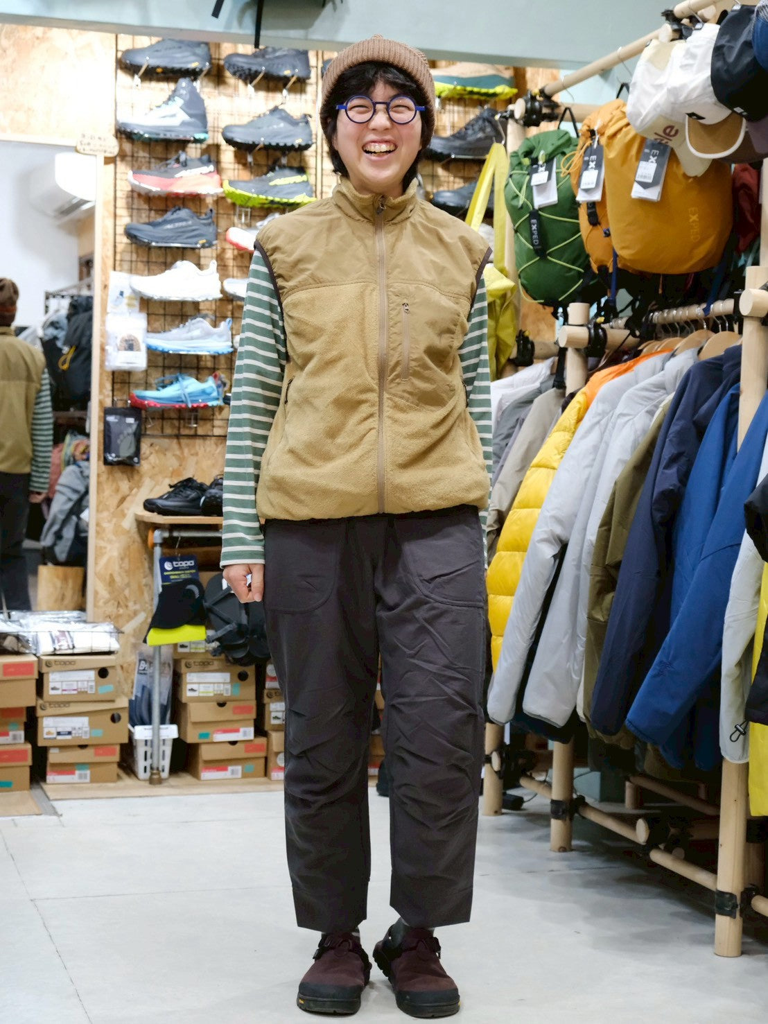 オクタライニングのパンツ（男女兼用/裏地オクタ/ビンテージ風生地
