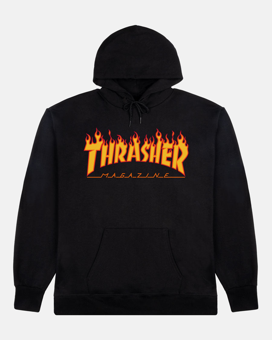 FLAME - HOODIE - BLACK – Thrasher Magazine