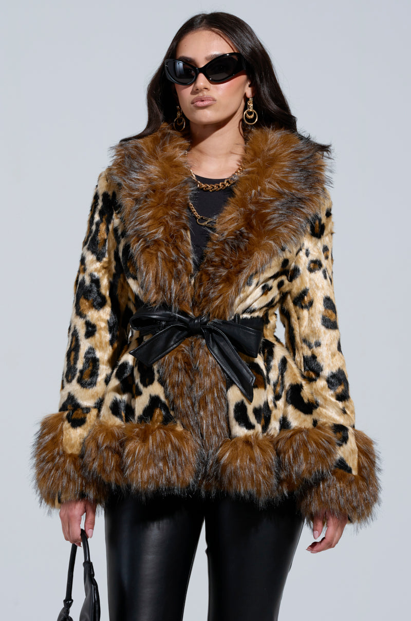 KENZY PEPLUM FAUX FUR JACKET – AKIRA