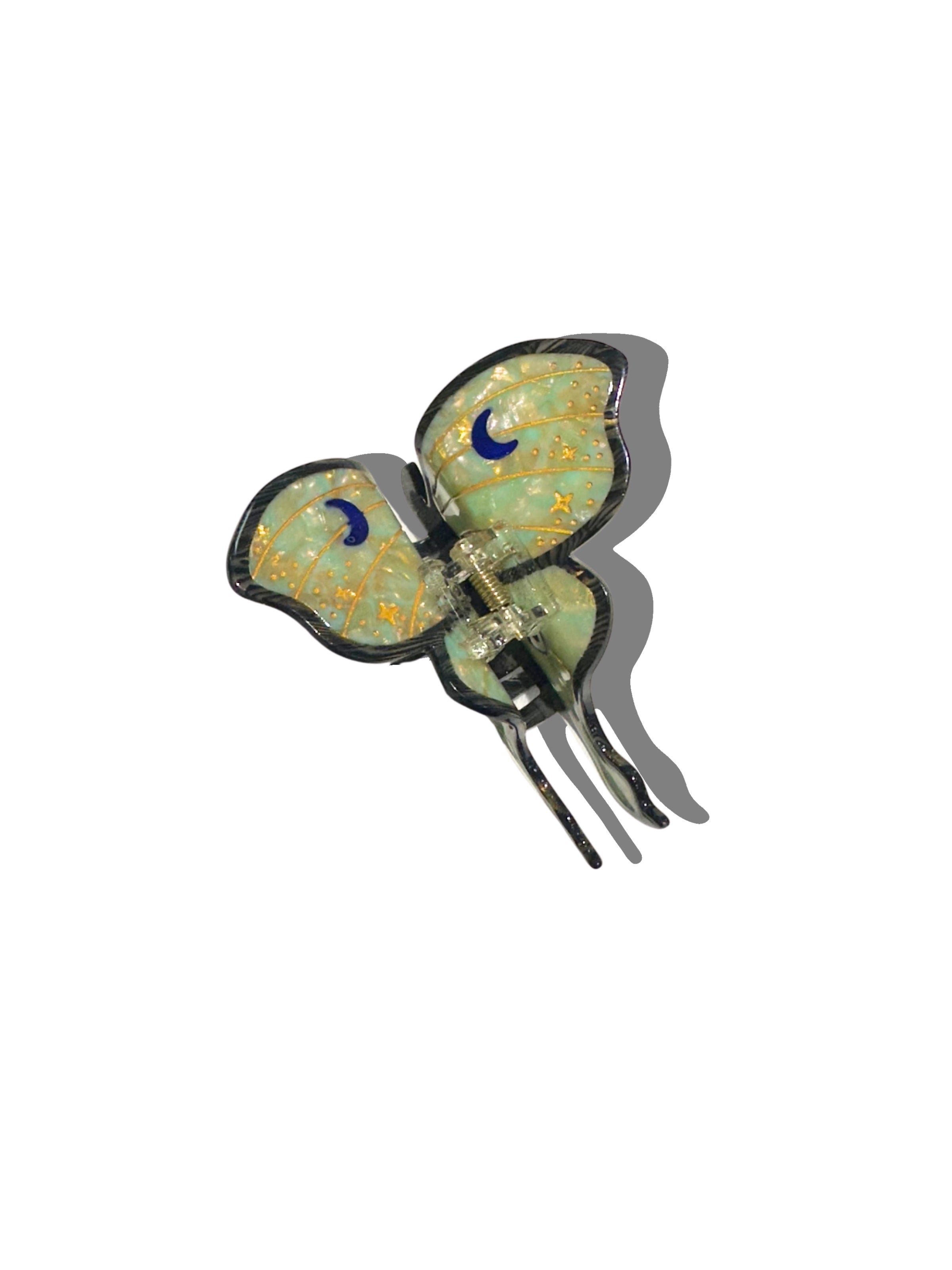 Hand-painted Luna Moth Claw Hair Clip | Eco-Friendly – Solar Eclipse