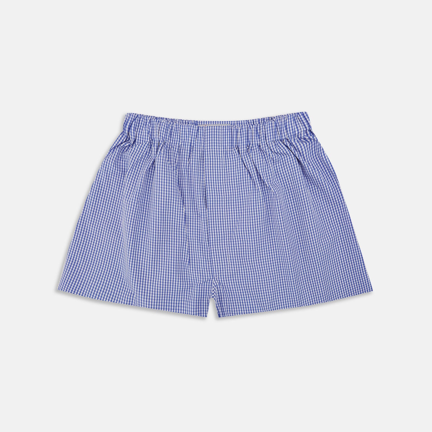 Mid-Blue Gingham Cotton Boxer Shorts | Turnbull & Asser – Turnbull