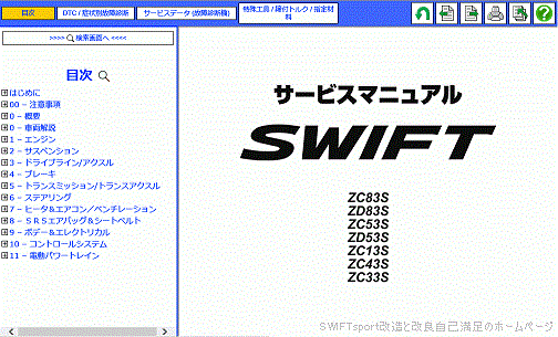 SUZUKI SWIFTサービスマニュアル [2019年04月版]：suzuki SWIFTsport