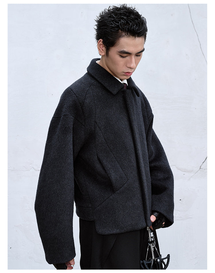 Three-dimensional cut wool-blend jacket – ULTIMUS